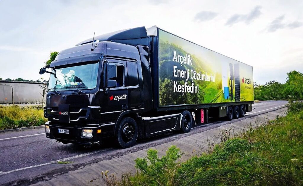 Arçelik Enerji Çözümleri TIR'ı OSB yenilenebilir enerji dönüşümü güneş enerjisi karbon emisyonu azaltma