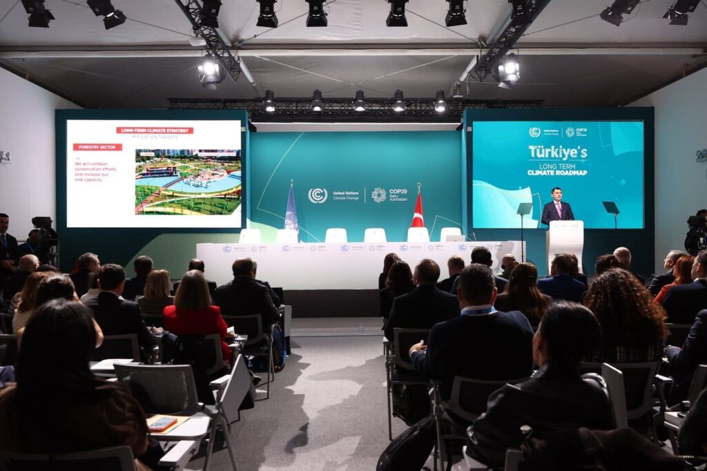 Türkiye 2053 net sıfır emisyon hedefi COP29 Türkiye iklim stratejisi Türkiye enerji dönüşümü hedefleri